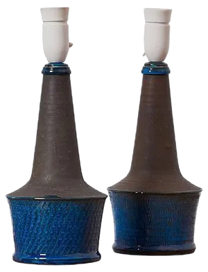 Blue and Grey Table Lamps by Nils Kähler, Denmark, 1960s, Set of 2