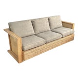 Vintage Sculptural Rattan and Cane Sofa For Sale