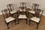 High Quality American Made Set of Six Carved Mahogany Ball and Claw Foot Dining Chairs with Custom Damask Upholstery