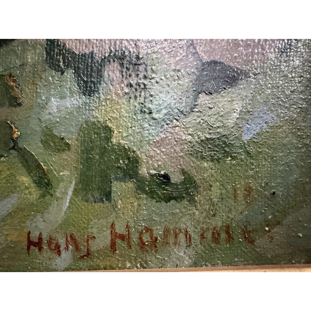 Beige Hans Hammer, Mother with Children in the Garden, 1912, Oil Painting on Canvas For Sale - Image 8 of 13