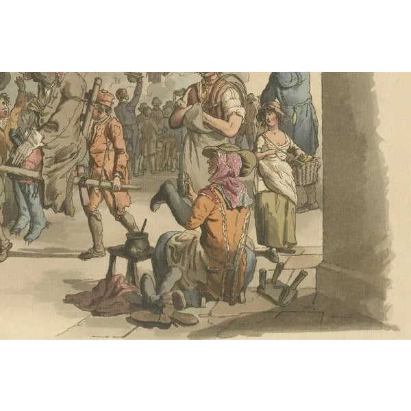 Early 19th Century William Pyne, Mock Procession of Guy Fawkes, 1805, Hand-Colored Aquatint For Sale - Image 5 of 6