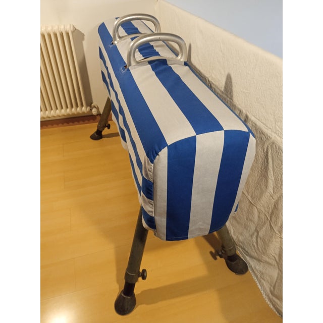 Metal Professional Leather Gym Horse, Italy, 1950s For Sale - Image 7 of 18