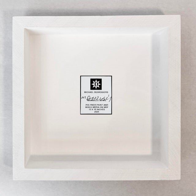 Contemporary "Barnacle White" by Michael DesRosiers Abstract Mixed-Media on MDF Panel (2025) For Sale - Image 3 of 3