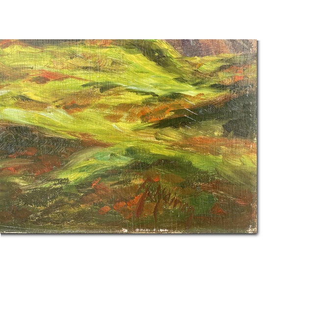 Forest Green Jungfrau Massif Landscape, Early 1900s, Oil on Board, Framed For Sale - Image 8 of 14