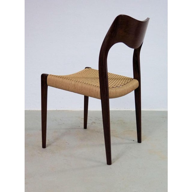 Rosewood Dining Chairs with New Paper Cord Seats from J.L. Møllers, 1960s, Set of 8 For Sale - Image 12 of 15