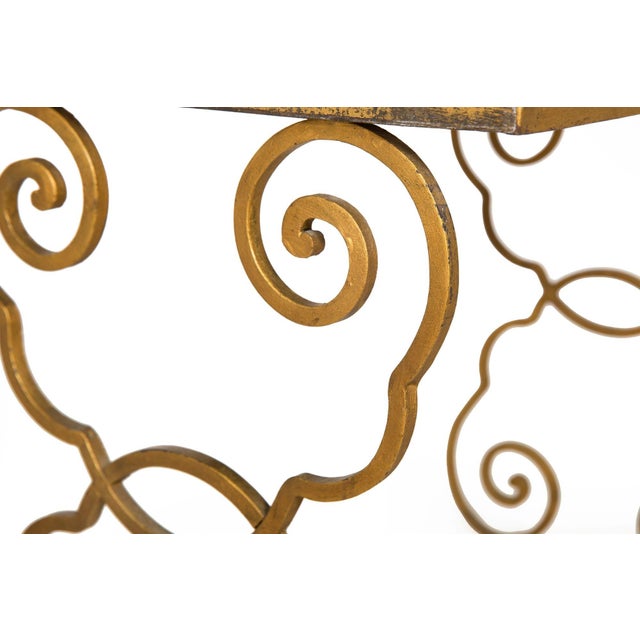 French Moderne Gilded Iron Set of Three Nesting Tables Ca. 1950s For Sale - Image 12 of 15
