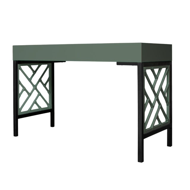 Chippendale Writing Desk - Evergreen For Sale In West Palm - Image 6 of 9