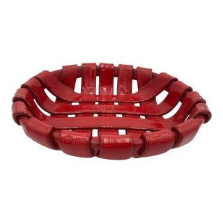 Vintage Italian Ceramic Basket For Sale