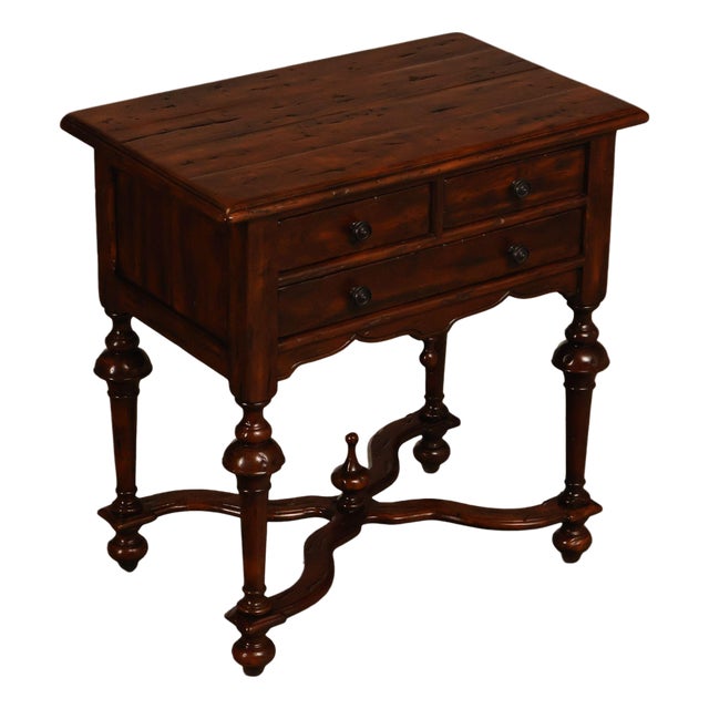 Theodore Alexander Castle Bromwich Antiqued Wood Lowboy End Table For Sale