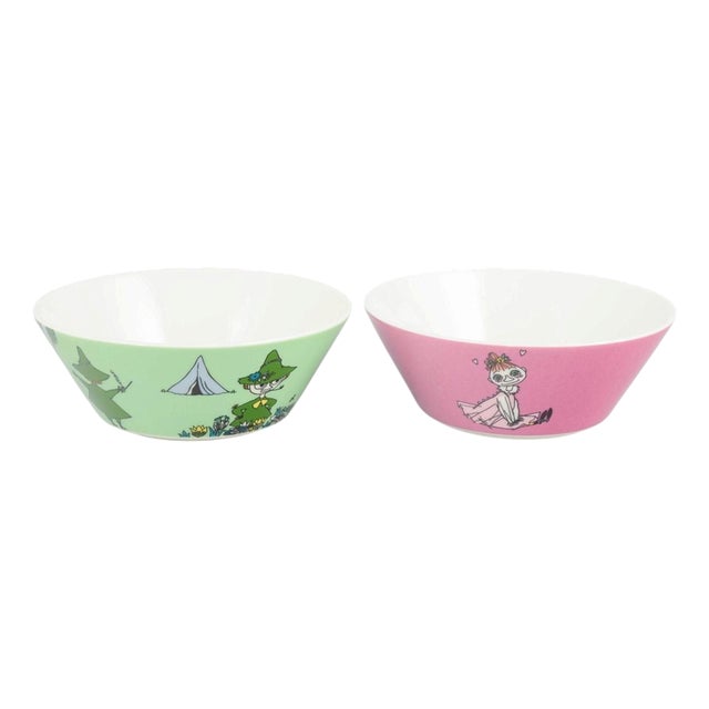 Porcelain Moomin Bowls, Set of 2 For Sale