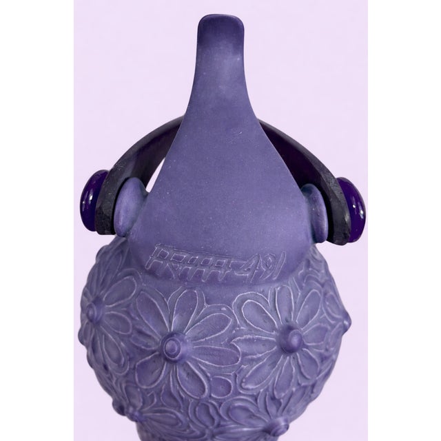 Hollywood Regency 1980s Retro Floral Teapot With Sculptural Handle & Gold Base For Sale - Image 3 of 4