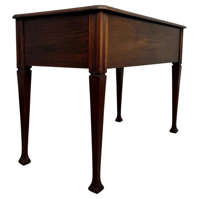 Antique Early 20th Century English Mahogany Writing Table For Sale - Image 10 of 13
