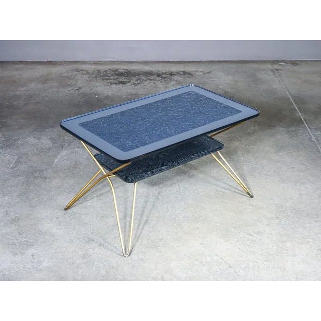 Italian Glass and Metal Coffee Table, 1950s For Sale - Image 4 of 9