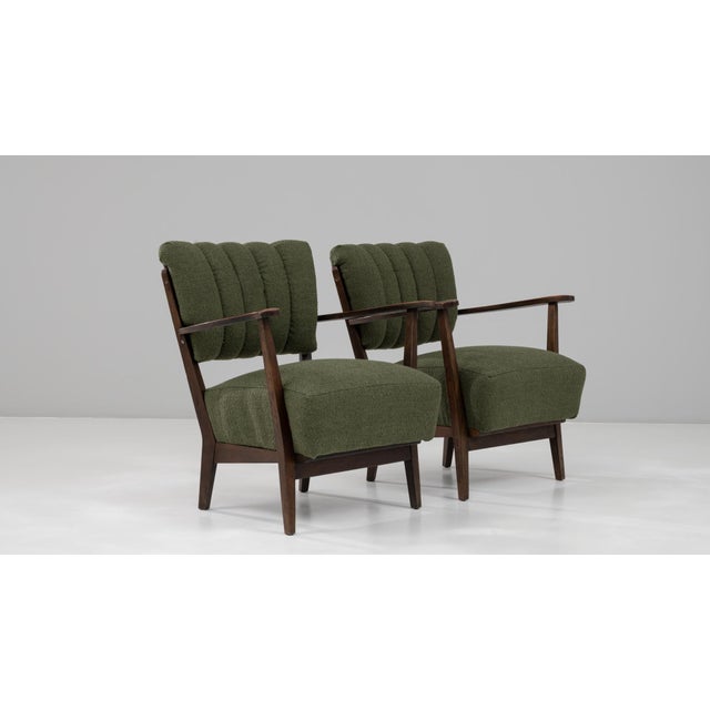 1940s Scandinavian Mid-Century Upholstered Lounge Chairs - A Pair For Sale - Image 9 of 18