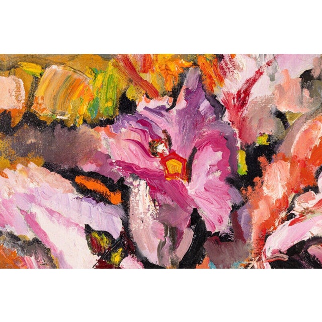 Philip Evergood Orchids in my Studio Signed Modern Expressive Oil Painting For Sale - Image 10 of 11