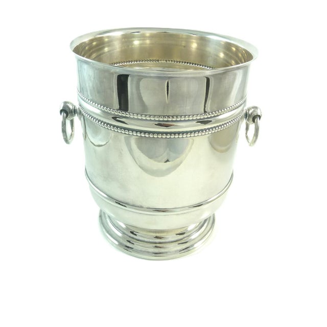 1960s Christofle France Perles Champagne Cooler Wine Bottle Chiller For Sale - Image 6 of 9
