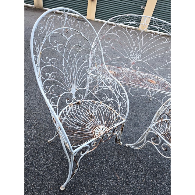 Vintage Salterini Wrought Iron Outdoor Patio Furniture, 3 Pieces For Sale In New York - Image 6 of 11