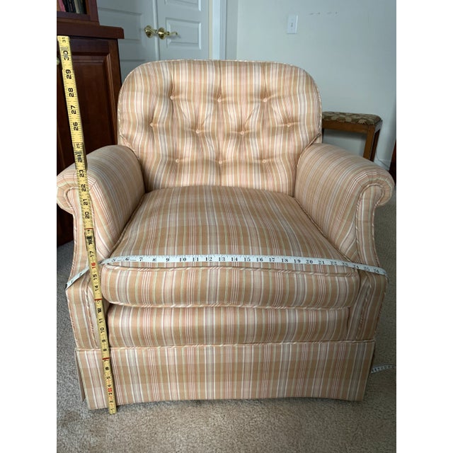Wood Small Upholstered Club Chair For Sale - Image 7 of 13