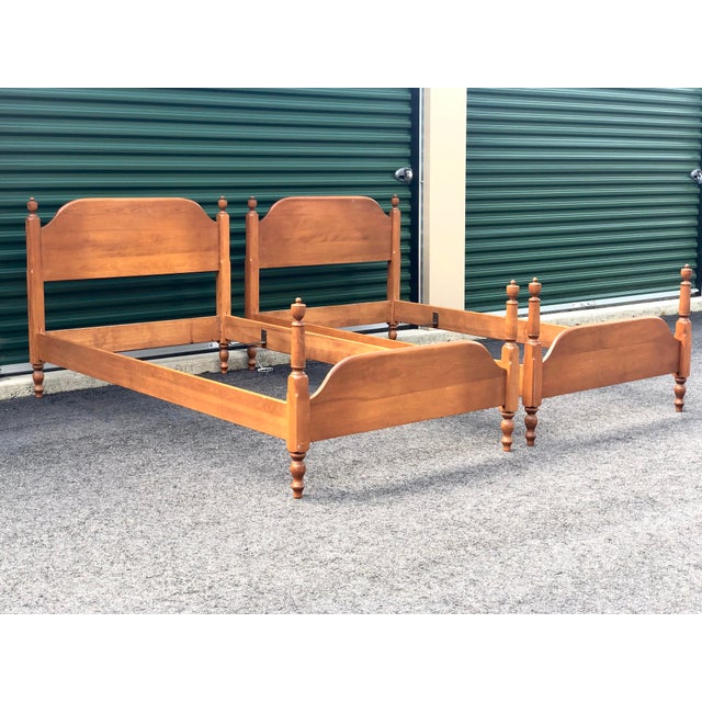 Vintage Heywood Wakefield Solid Maple Twin Beds a Pair Chairish
