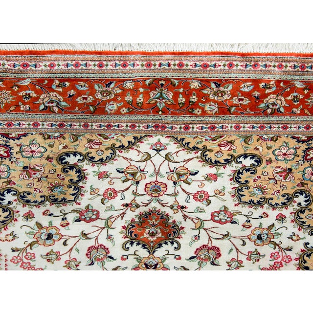 Vintage Persian Silk Qum Rug For Sale - Image 12 of 14