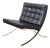 Barcelona Chair in Black Leather by Ludwig Mies Van Der Rohe for Knoll International For Sale