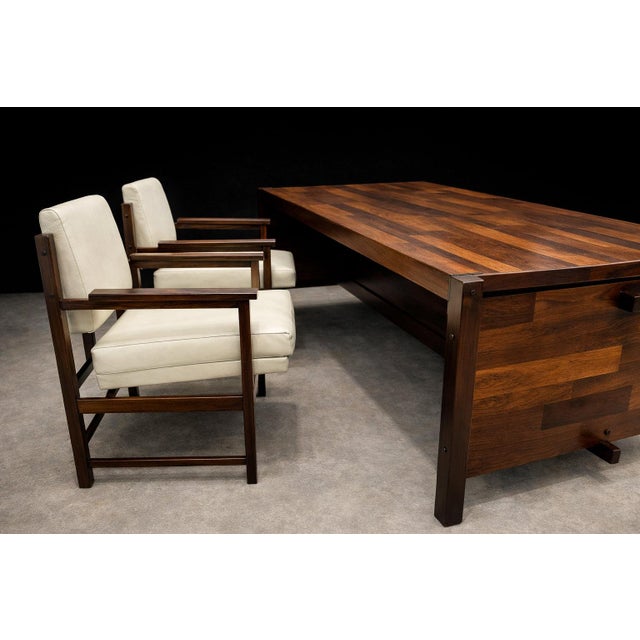 Mid-Century Modern Brazilian Modern “Diplomata” Desk in Hardwood by Jorge Zalszupin, 1965 – Lot 554A For Sale - Image 3 of 16