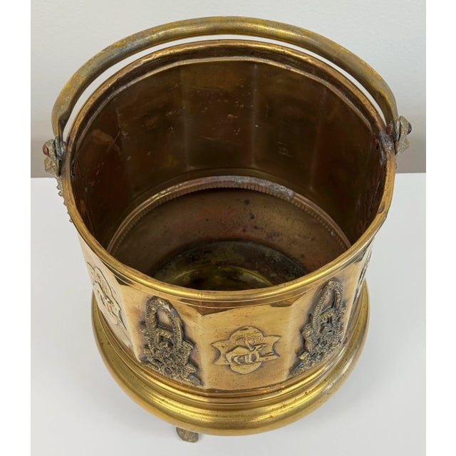 Antique Camel Motif Moroccan Footed Brass Cachepot For Sale In Kansas City - Image 6 of 8