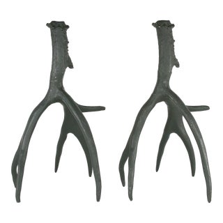 Roost Co. Cast Antler Candlesticks - Set of 2 For Sale