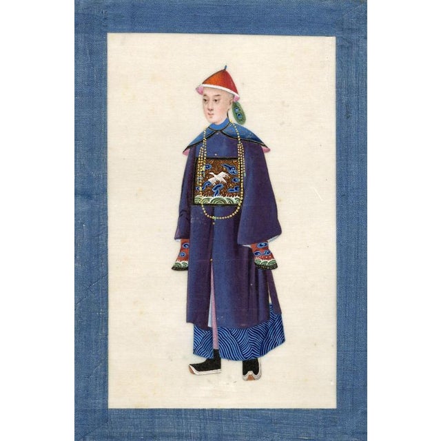 19th Century Chinese Qing Export School Album of Court Figure Paintings on Pith, Canton For Sale - Image 15 of 18