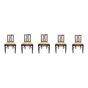Jonathan Charles Modern Curved Back Dining Chairs Set of 5