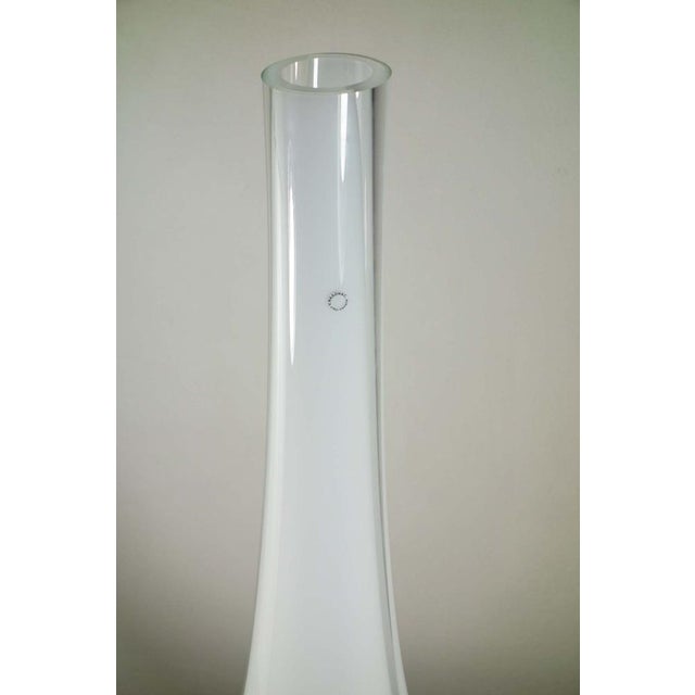 Italian Murano Glass Big White Vase by V. Nason & C., 1990s For Sale - Image 6 of 10