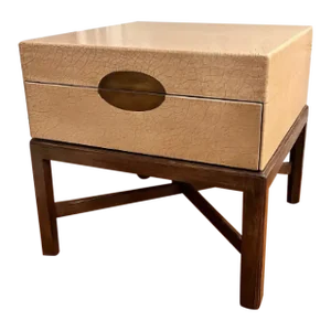 1980s Marge Carson Craquelure Lacquer Large Box Table