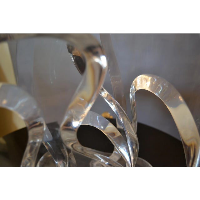 Signed Van Teal Three Stylized Birds Lucite Table Sculpture For Sale In Miami - Image 6 of 11
