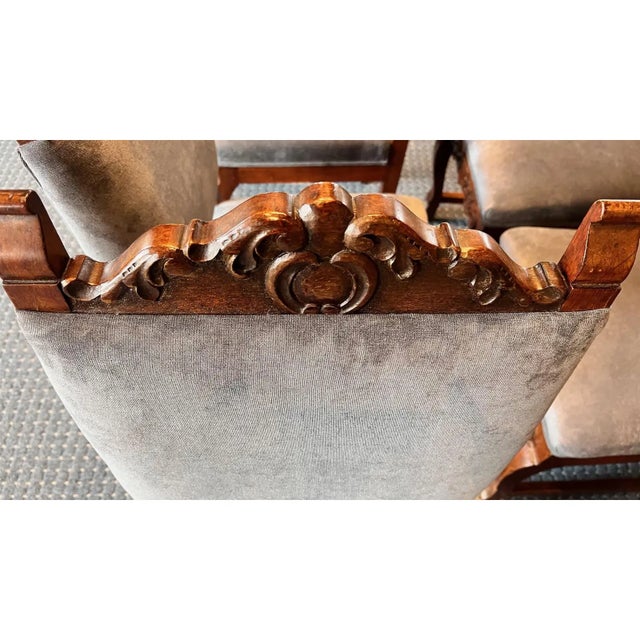 Gray 1940s Colombian Victorian Style Dining Chairs - Set of Six For Sale - Image 8 of 12