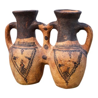 Moroccan Water Vessel W/ Berber Tattoos For Sale