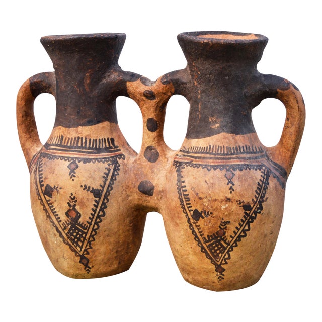 Moroccan Water Vessel W/ Berber Tattoos For Sale