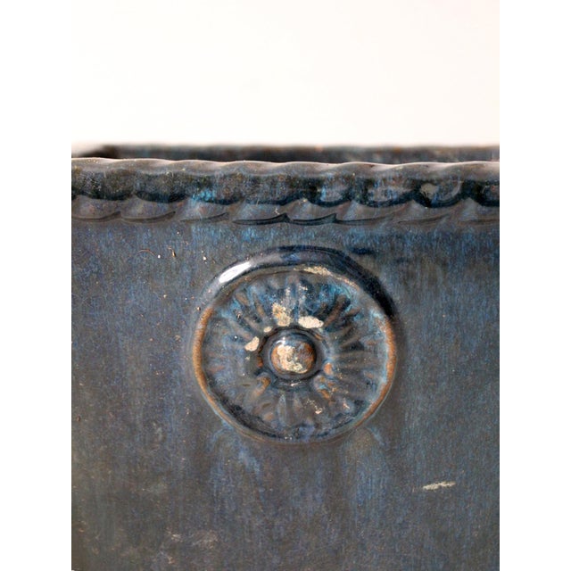 Vintage Art Deco Blue Planter For Sale - Image 11 of 13