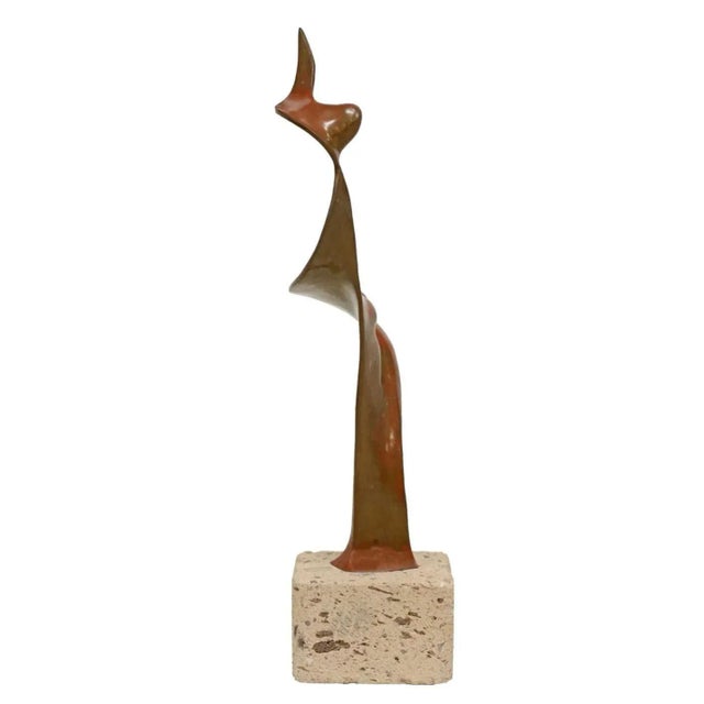 1999 Bronze Abstract Sculpture by Noted Mexican Artist Jonas Gutierrez Castillo For Sale - Image 4 of 12