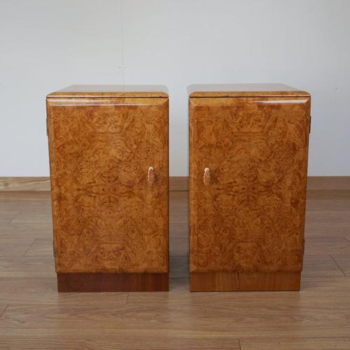 Brown Vintage Bedside Cabinets, 1930s, Set of 2 For Sale - Image 8 of 8