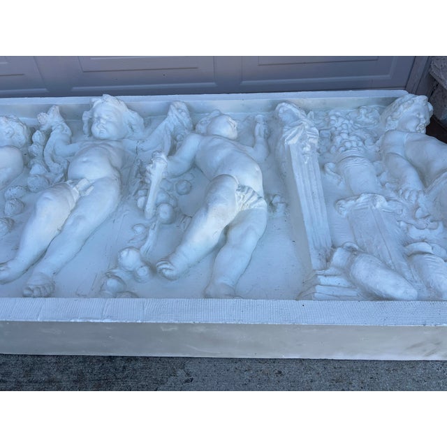 Mid 20th Century Mid 20th Century Neoclassical Cherub Frieze Sculpture White For Sale - Image 5 of 10