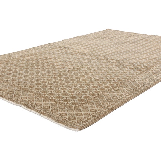 53936 Distressed Vintage Turkish Sivas Rug, 04'00 x 05'06. Originating from Sivas in central Anatolia, Turkey, antique-...