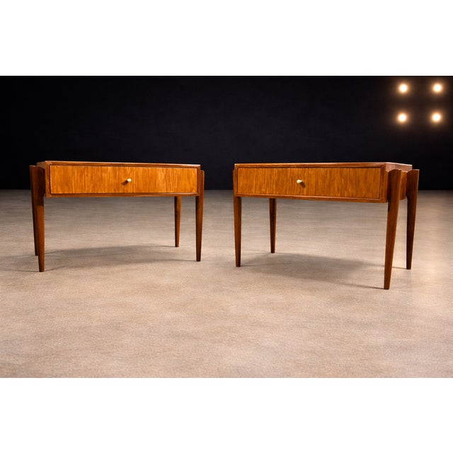 Pair of Brazilian Mid-Century Nightstands in Caviúna Wood, Brazil, 1950s For Sale - Image 9 of 15