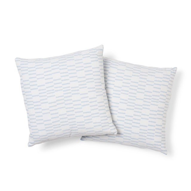 Schumacher Schumacher X Caroline Z Hurley Cedar Tree Neck 16" Pillow in Sky For Sale - Image 4 of 6