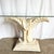 Boho Chic Sculpted Ceramic Glass Top Banana Leaf Console Table For Sale - Image 4 of 7