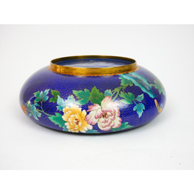 Early 20th Century Large Early 20th Century Cloisonne Bowl With Stand For Sale - Image 5 of 12