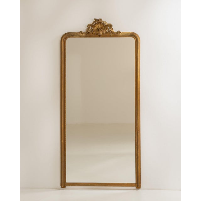 19th Century 19th Century France Gold Wood Full-length & Floor Mirrors For Sale - Image 5 of 8