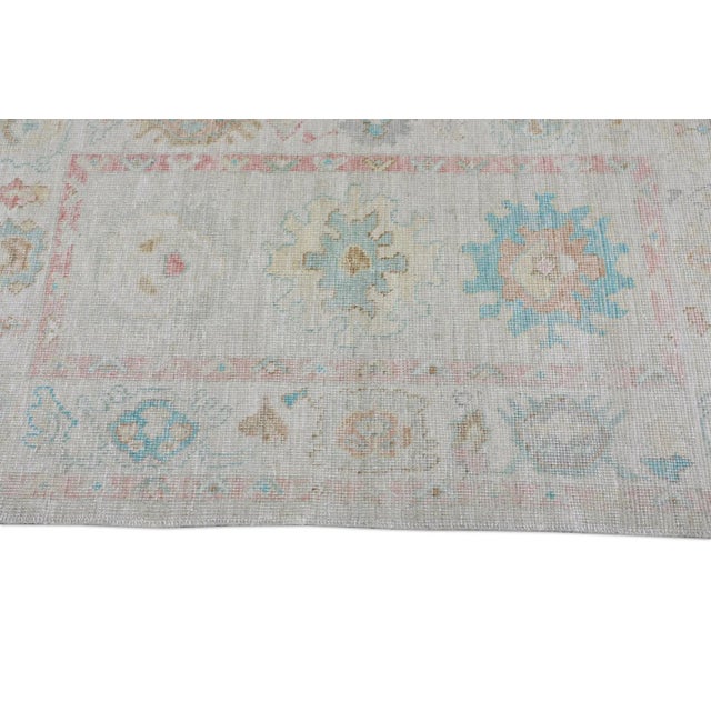 Early 21st Century Multicolor Handwoven Turkish Oushak Rug 3'1" X 5'2" For Sale - Image 4 of 8