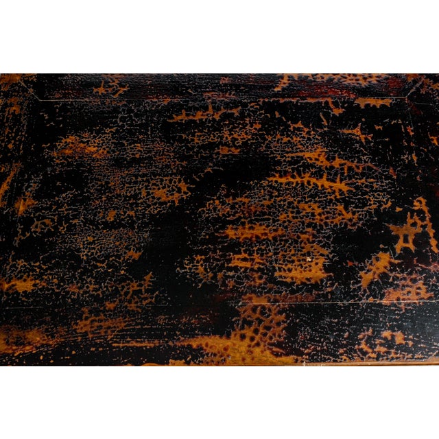 Black Pair Chinese Ming Style Two Tier Lacquered High Side Table For Sale - Image 8 of 13