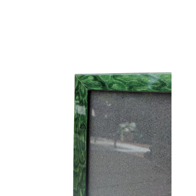 Vintage Faux Malachite Green Lacquer Picture Frame For Sale In Charlotte - Image 6 of 9