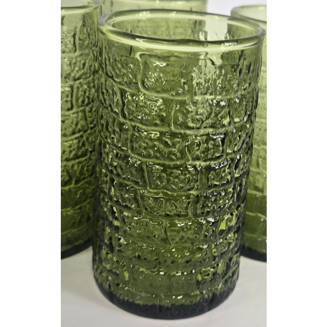 Mid 20th Century Vintage Avocado Brick Tumblers- Set of Four For Sale - Image 5 of 13